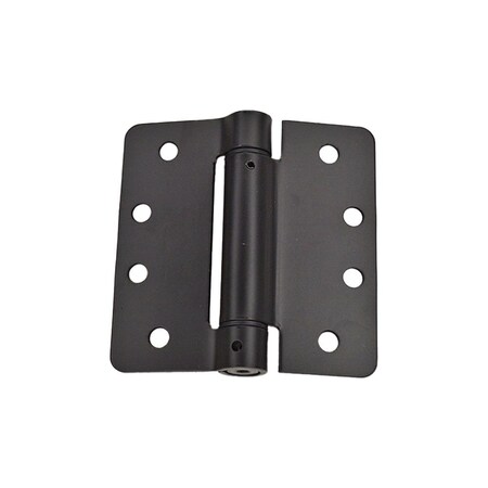 Emtek Pair of 4 in x 4 in 1/4 in Radius UL Steel Spring Hinges Flat Black Finish 95024US19
